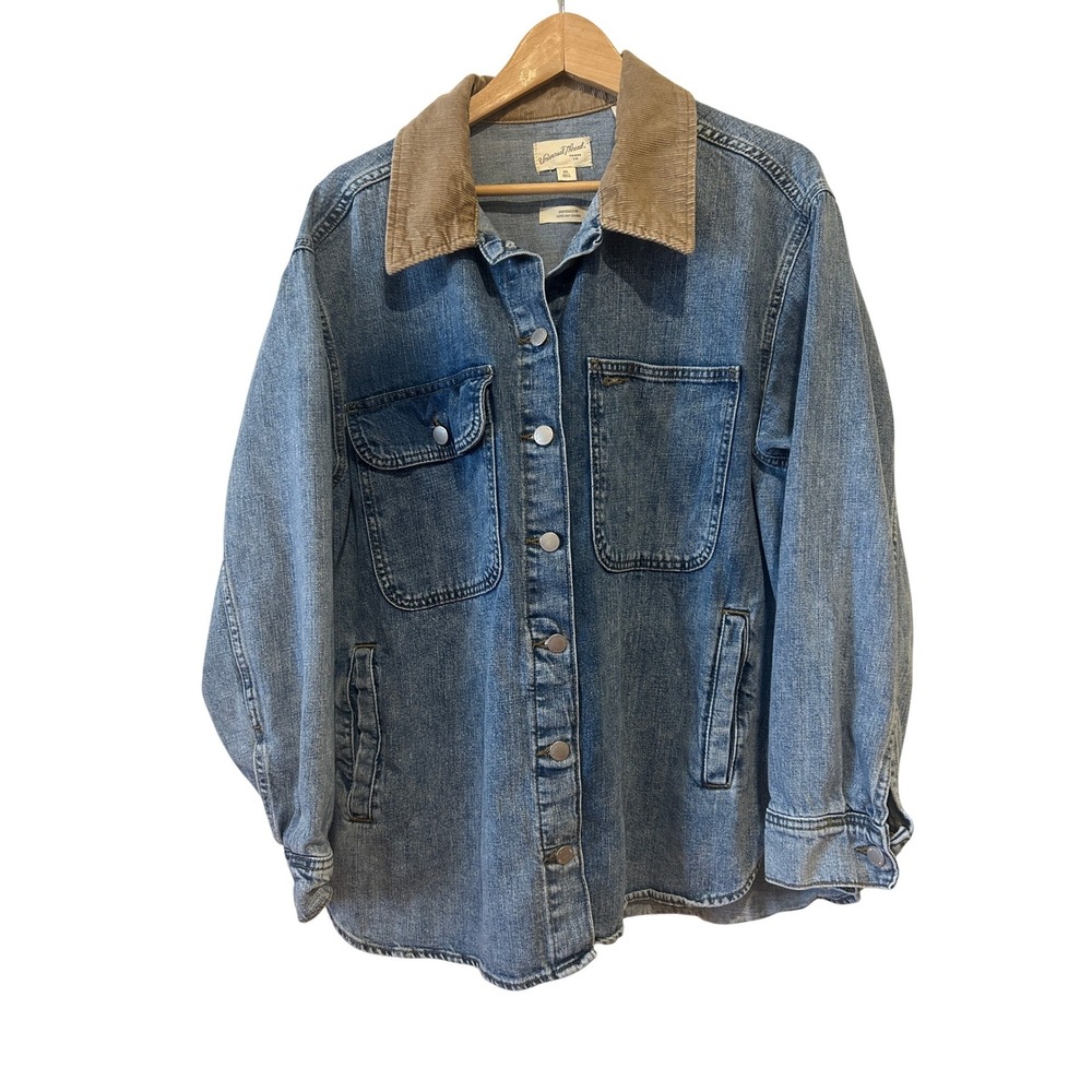 Universal Thread Denim Trucker Jacket XXL Blue Corduroy Collar Utility Chore